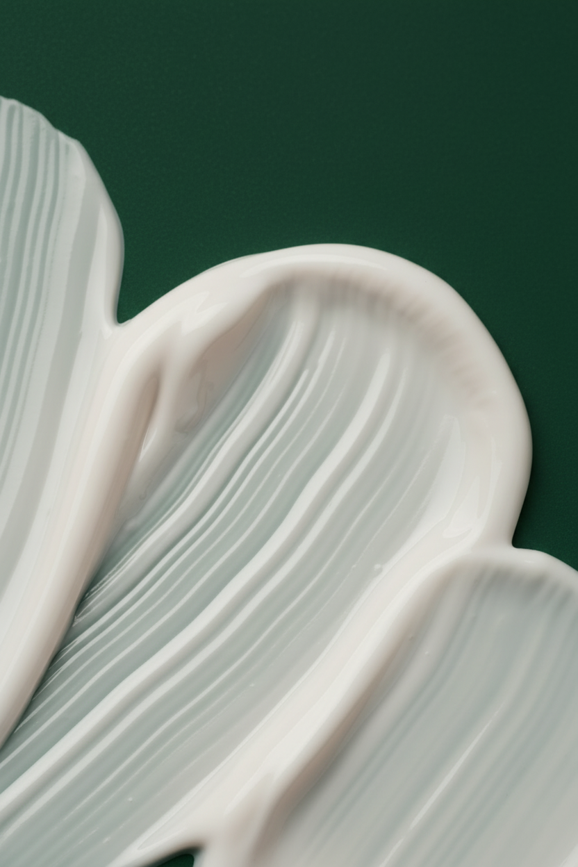 Victory Cream Cleanser Swatch - Dark Green Background